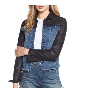 BLANK NYC LEATHER AND DENIM JACKET! Size Medium!